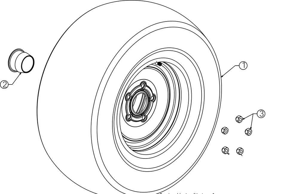 Wheels Diagram and Parts List for WT747EFI (37AM486M010)(2018) Cub Cadet Lawn Tractor Accessories